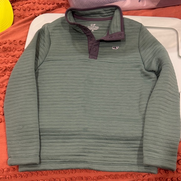 Vineyard Vines Olive Green Quilted Pullover - Picture 1 of 2